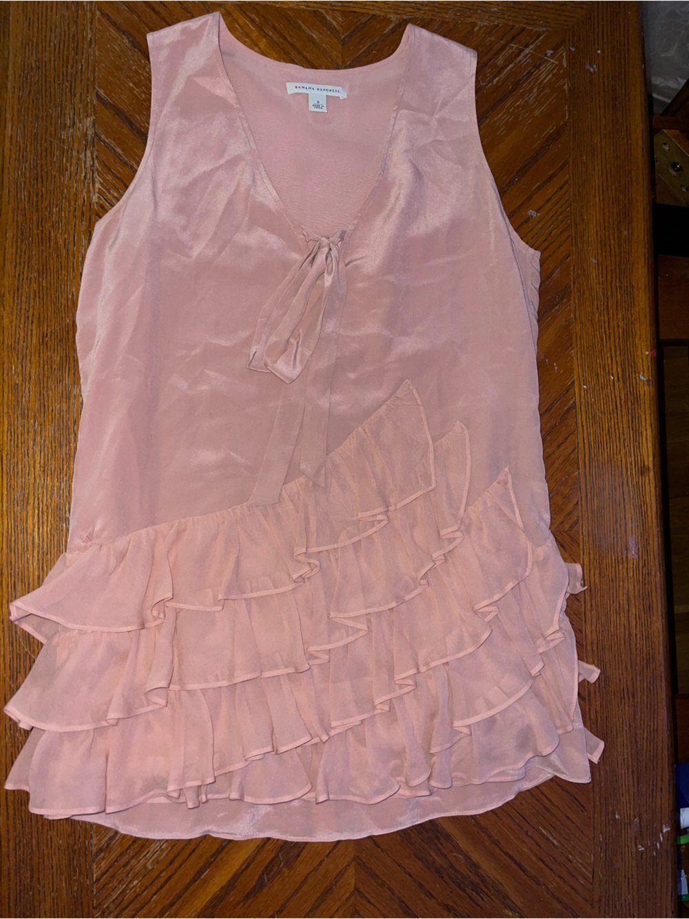 Banana Republic Dusty Rose Sleeveless Ruffle Tunic